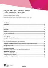 Thumbnail - Registration of mental health consumers in CMI/ODS.