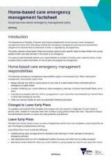 Thumbnail - Home-based care emergency management factsheet : social services sector emergency management policy.