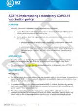 Thumbnail - ACTPS implementing a mandatory COVID-19 vaccination policy.
