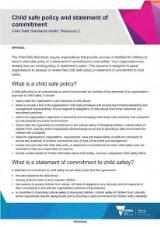 Thumbnail - Child safe policy and statement of commitment : child safe standards toolkit resource 2.
