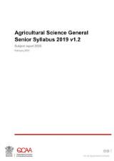 Thumbnail - Agricultural science general senior syllabus 2019 v1.2 : subject report 2020.