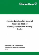Thumbnail - Examination of Auditor-General Report 16: 2019-20 Licensing builders and building trades.