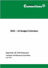 Thumbnail - 2021-22 Budget estimates : report No. 10, 57th Parliament