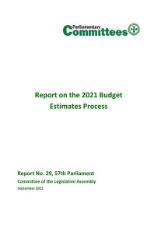 Thumbnail - Report on the 2021 Budget Estimates Process.