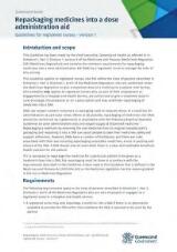Thumbnail - Repackaging medicines into a dose administration aid : guidelines for registered nurses