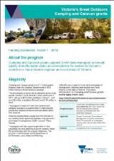 Thumbnail - Victoria's great outdoors : camping and caravan grants : funding guidelines : round 1 - 2019.