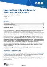 Thumbnail - Implementing a daily attestation for healthcare staff and visitors : guidance for healthcare facilities.