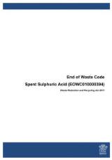 Thumbnail - End of waste code : Spent Sulphuric Acid (EOWC010000394) : Waste Reduction and Recycling Act 2011.