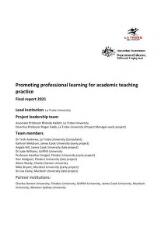 Thumbnail - Promoting professional learning for academic teaching practice: Final Report 2021.
