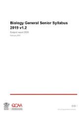 Thumbnail - Biology general senior syllabus 2019 v1.2 : subject report 2020, February 2021