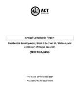 Thumbnail - Annual Compliance Report Residential development, Block 9 Section 64, Watson, and extension of Negus Crescent (EPBC 2012/6418) : First report - 29 November 2017.