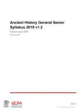 Thumbnail - Ancient History general senior syllabus 2019 v1.2 : subject report 2020.