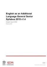 Thumbnail - English as an additional language general senior syllabus 2019 v1.4 : subject report 2020