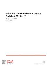 Thumbnail - French extension general senior syllabus 2020 v1.2 : subject report 2020.