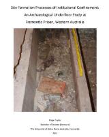 Thumbnail - Site formation processes of institutional confinement : an archaeological underfloor study at Fremantle Prison, Western Australia