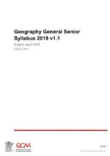 Thumbnail - Geography general senior syllabus 2019 v1.1 : subject report 2020