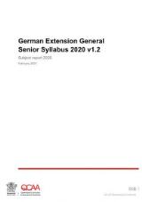 Thumbnail - German extension general senior syllabus 2019 v1.2 : subject report 2020