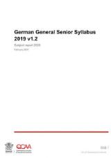 Thumbnail - German general senior syllabus 2019 v1.2 : subject report 2020