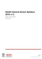 Thumbnail - Health general senior syllabus 2019 v1.2 : subject report 2020