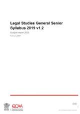 Thumbnail - Legal studies general senior syllabus 2019 v1.2 : subject report 2020