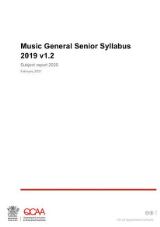 Thumbnail - Music general senior syllabus 2019 v1.2 : subject report 2020