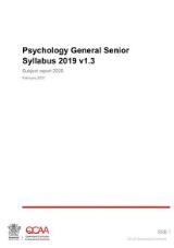 Thumbnail - Psychology General Senior Syllabus 2019 : Subject report 2020.