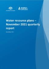 Thumbnail - Water resource plans - November 2021 quarterly report.
