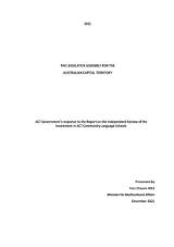 Thumbnail - ACT Government's response to the Report on the Independent Review of the Investment in ACT Community Language Schools.