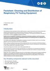 Thumbnail - Fact sheet : cleaning and disinfection of respiratory fit testing equipment.