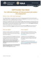 Thumbnail - CDP Provider Fact Sheet : the 1,000 Jobs Package will help you place job seekers into employment.