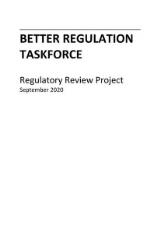 Thumbnail - Better Regulation Taskforce: Regulatory Review Project, September 2020.