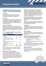 Thumbnail - RESEARCH BRIEF Australian Work Exposures Study (AWES) : Lead and lead compounds.