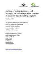 Thumbnail - Enabling retention : processes and strategies for improving student retention in university-based enabling programs