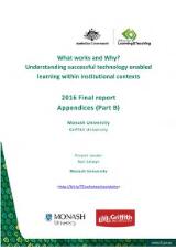 Thumbnail - What works and why? : understanding successful technology enabled learning within institutional contexts : final report