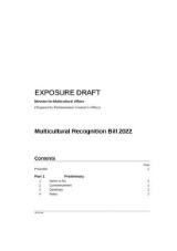 Thumbnail - Multicultural Recognition Bill 2022 : exposure draft.