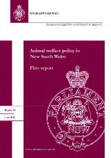 Thumbnail - Animal welfare policy in New South Wales : first report