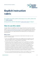 Thumbnail - Explicit instruction rubric