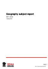 Thumbnail - Geography subject report : 2021 cohort.