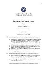 Thumbnail - Questions on notice paper