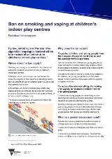 Thumbnail - Ban on smoking and vaping at children's indoor play centres : factsheet for occupiers.