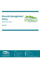 Thumbnail - Northern Grampians Shire Records Management Policy 2018 : Northern Grampians Shire Council Policy.