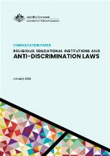 Thumbnail - Religious Educational Institutions and Anti-Discrimination Laws: Consultation Paper (2023).