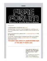 Thumbnail - Janet De Boer's fibre forum e-bulletin.