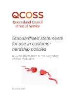 Thumbnail - Standardised statements for use in customer hardship policies : QCOSS submission to the Australian Energy Regulator