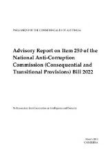 Thumbnail - Advisory report on Item 250 of the National Anti-Corruption Commission (Consequential and Transitional Provisions) Bill 2022