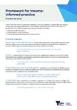 Thumbnail - Framework for trauma-informed practice : practice domains.