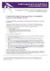 Thumbnail - Guide to applying for an authority to control wildlife (ATCW).