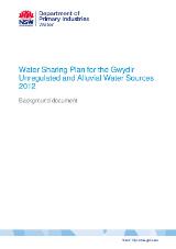 Thumbnail - Water sharing plan for the Gwydir unregulated and alluvial water sources 2012 : background document.