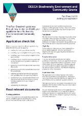 Thumbnail - DEECA biodiversity environment and community grants. 1, Building your application.