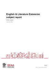 Thumbnail - English & Literature Extension subjectreport : 2022 cohort.